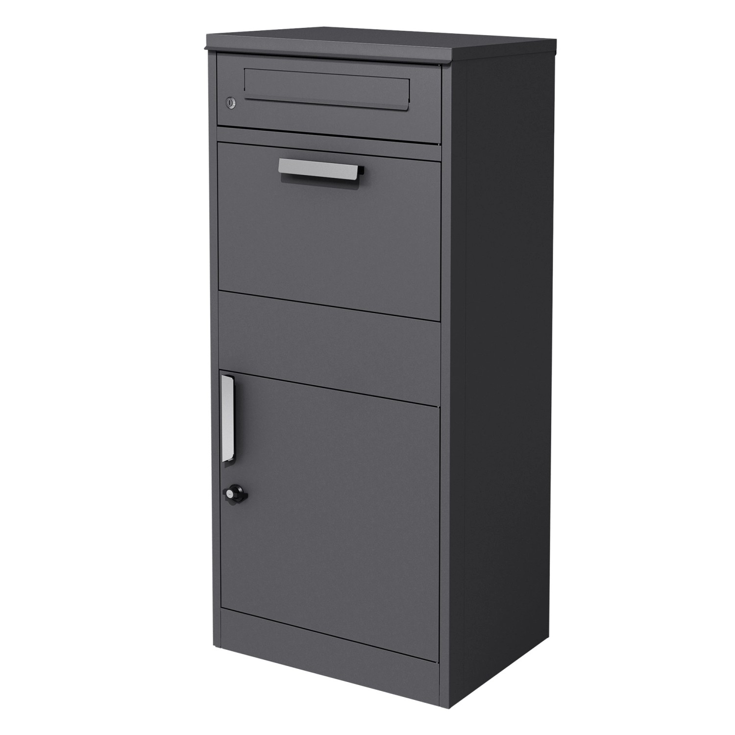 ML-Design Paketbriefkasten Verzinktem Stahl in Anthrazit 50x112x37cm Freistehend von ML-Design