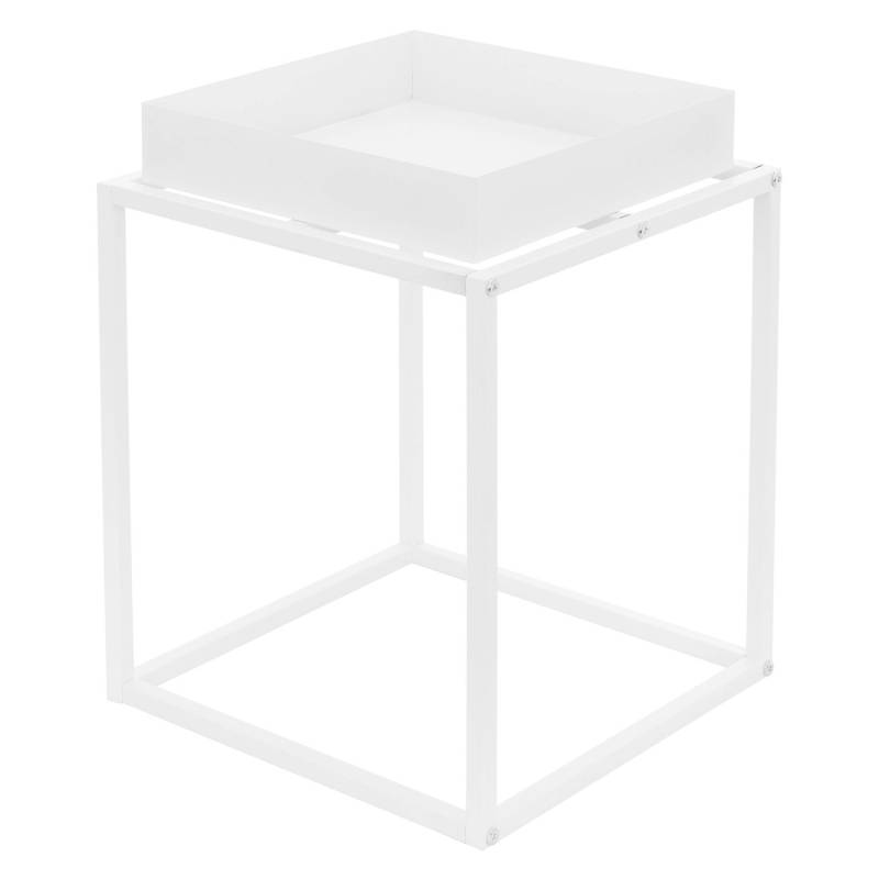 ML-Design Pflanzenständer Weiß aus Metall 35x35x46 cm Quadratisch Stapelbar von ML-Design