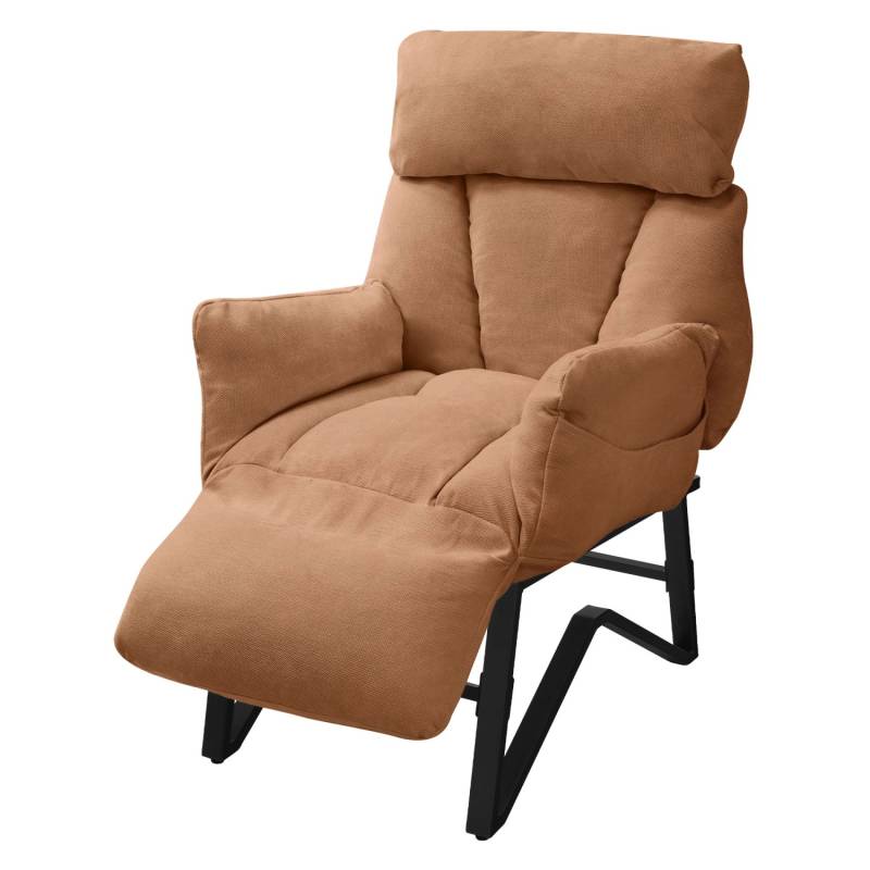 ML-Design Relaxsessel Braun Leinenbezug mit Armlehnen & Fußablage von ML-Design