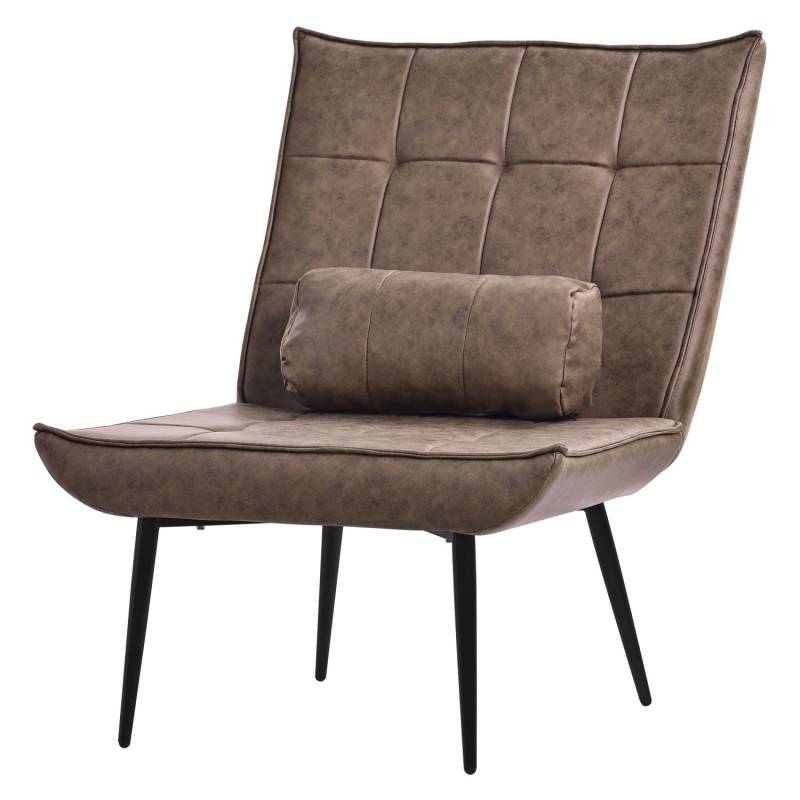 ML-Design Relaxsessel Braun mit PU-Leder Bezug und Lendenkissen Ergonomisch von ML-Design
