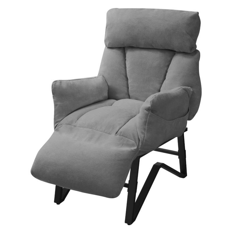 ML-Design Relaxsessel Grau Leinenbezug mit Armlehnen & Fußablage von ML-Design