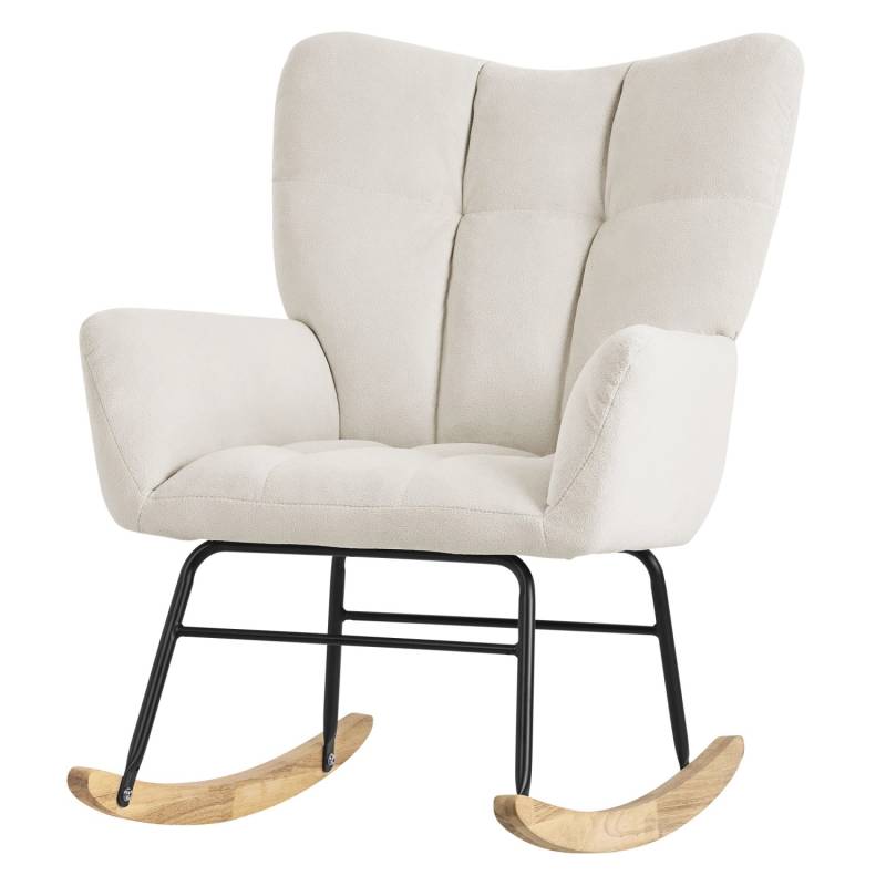 ML-Design Schaukelsessel Beige mit Frottee-Optik Bezug Gepolsterter Sessel von ML-Design