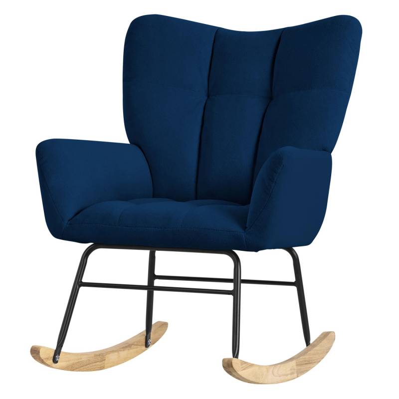 ML-Design Schaukelsessel Dunkelblau mit Frottee-Optik Bezug Gepolsterter Sessel von ML-Design