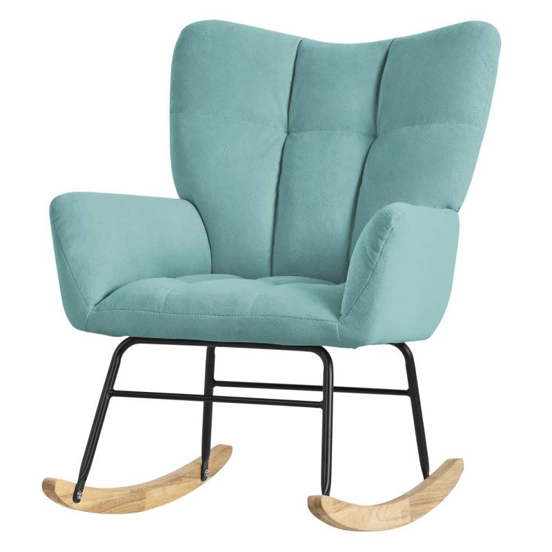 ML-Design Schaukelsessel Salbei mit Frottee-Optik Bezug Gepolsterter Sessel von ML-Design