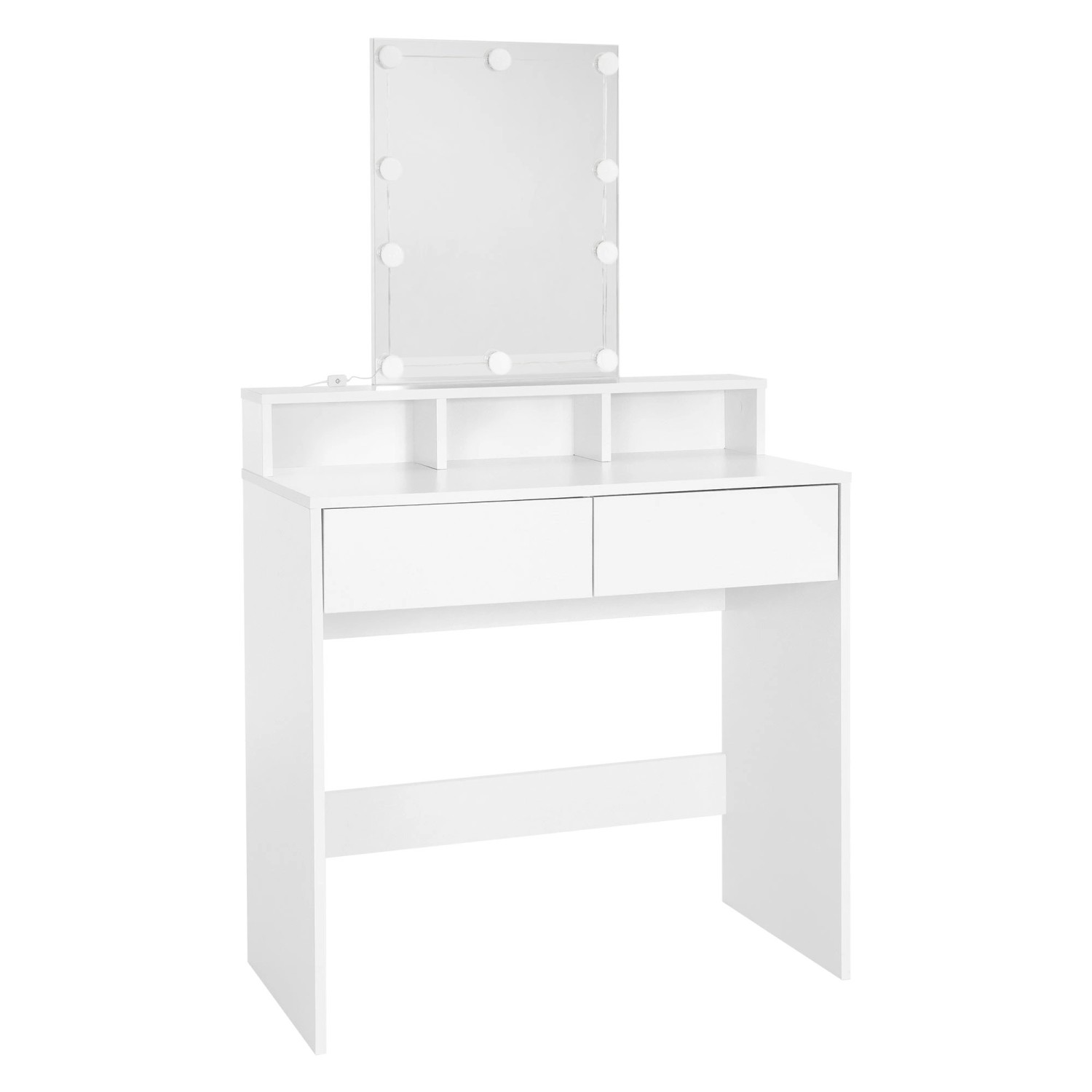 ML-Design Schminktisch mit LED-Beleuchtung Spiegel Schubladen 80x40x140 cm Weiß ML-Design Schminktisch mit LED-Beleuchtung Spiegel Schubladen 80x40x140 cm Weiß von ML-Design