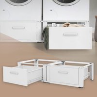 ML-Design | 2er-Set Waschmaschinensockel Cathy mit Schublade von ML-Design