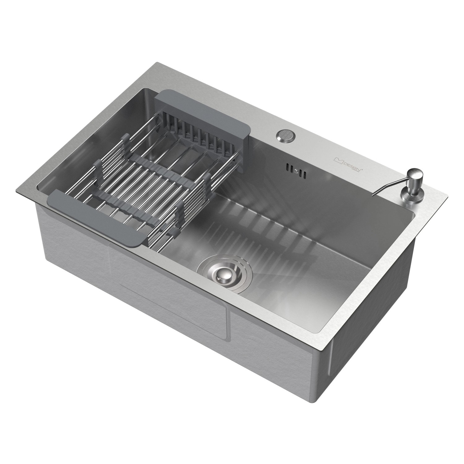 ML-Design Spülbecken Edelstahl 68x45 cm Rechteckig 1 Becken mit Abtropfkorb von ML-Design