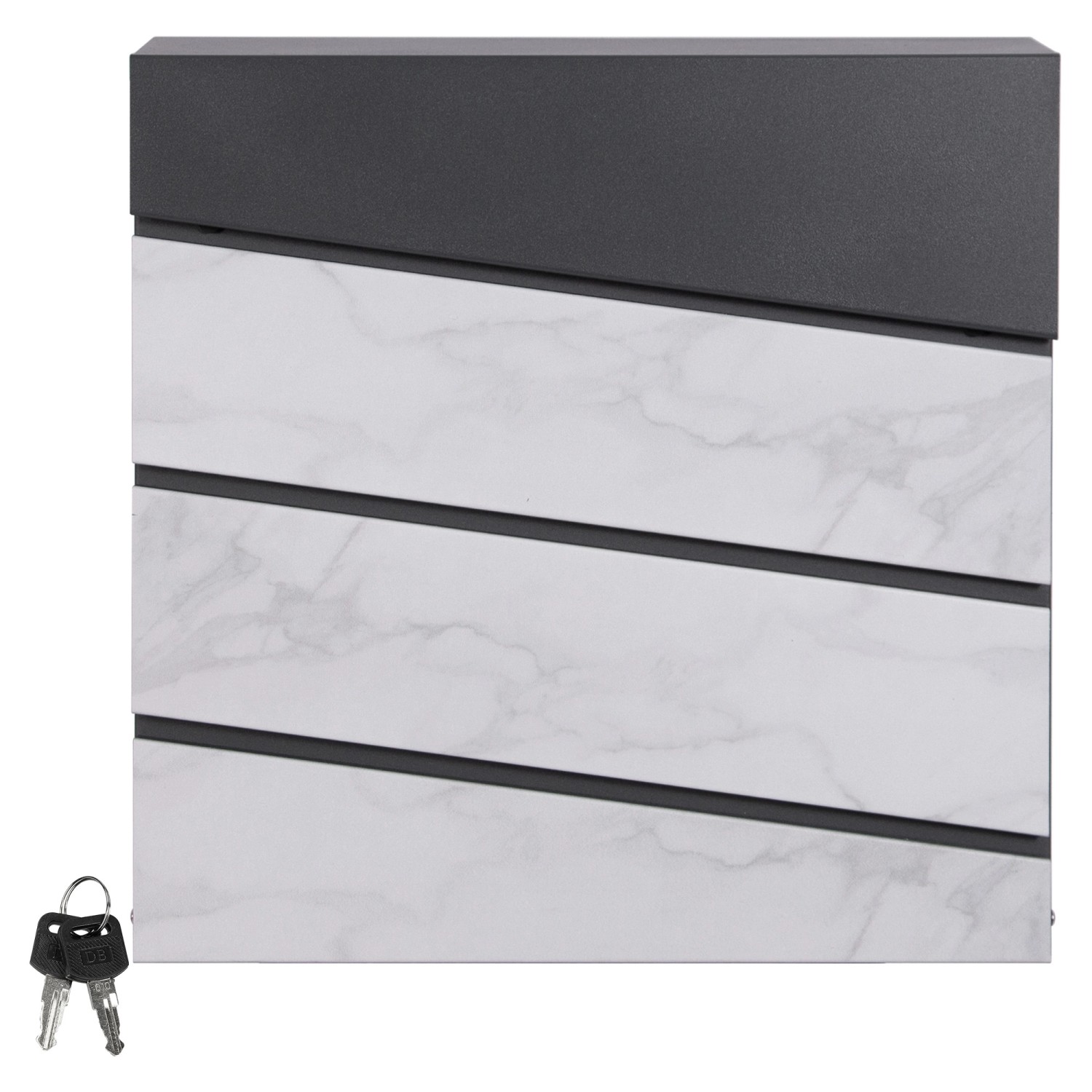 ML-Design Standbriefkasten Anthrazit-Marmoroptik Zeitungsfach Pfosten Silber ML-Design Standbriefkasten Anthrazit-Marmoroptik Zeitungsfach Pfosten Silber von ML-Design