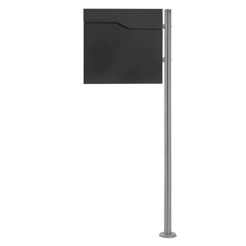 ML-Design Standbriefkasten Anthrazit mit Zeitungsfach mit Pfosten Silber 120cm ML-Design Standbriefkasten Anthrazit mit Zeitungsfach mit Pfosten Silber 120cm von ML-Design