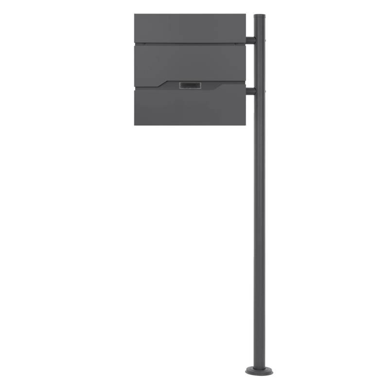 ML-Design Standbriefkasten Anthrazit mit Zeitungsfach mit Standfuß Anthrazit von ML-Design