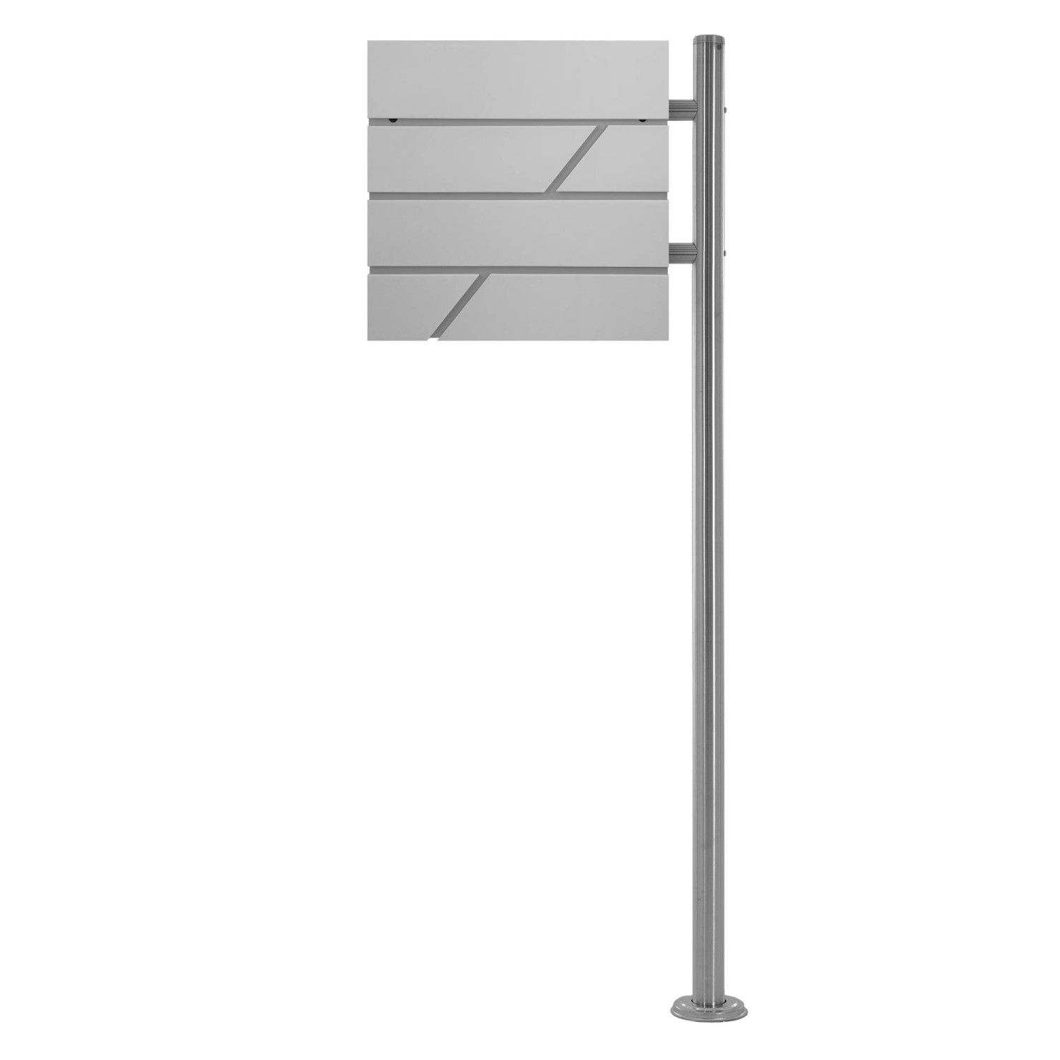 ML-Design Standbriefkasten Silber Edelstahl mit Zeitungsfach Pfosten von ML-Design
