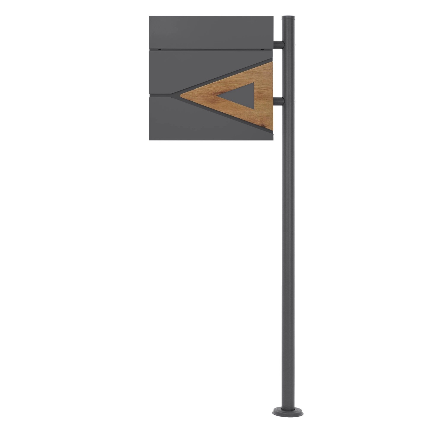 ML-Design Standbriefkasten Zeitungsfach Anthrazit Natur Pfosten 120cm Anthrazit von ML-Design