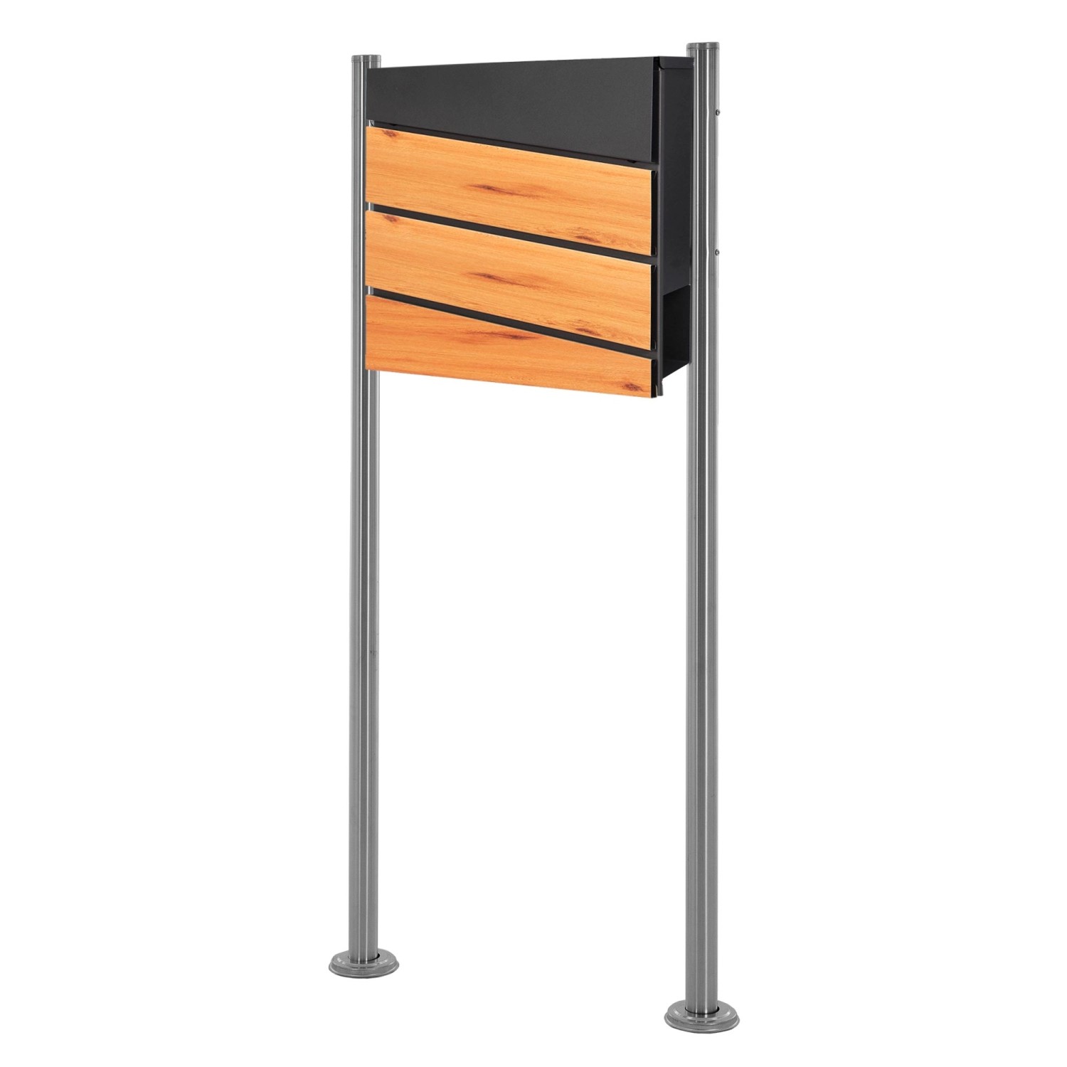 ML-Design Standbriefkasten mit Zeitungsfach Briefkastenständer Silber Metallic ML-Design Standbriefkasten mit Zeitungsfach Briefkastenständer Silber Metallic von ML-Design