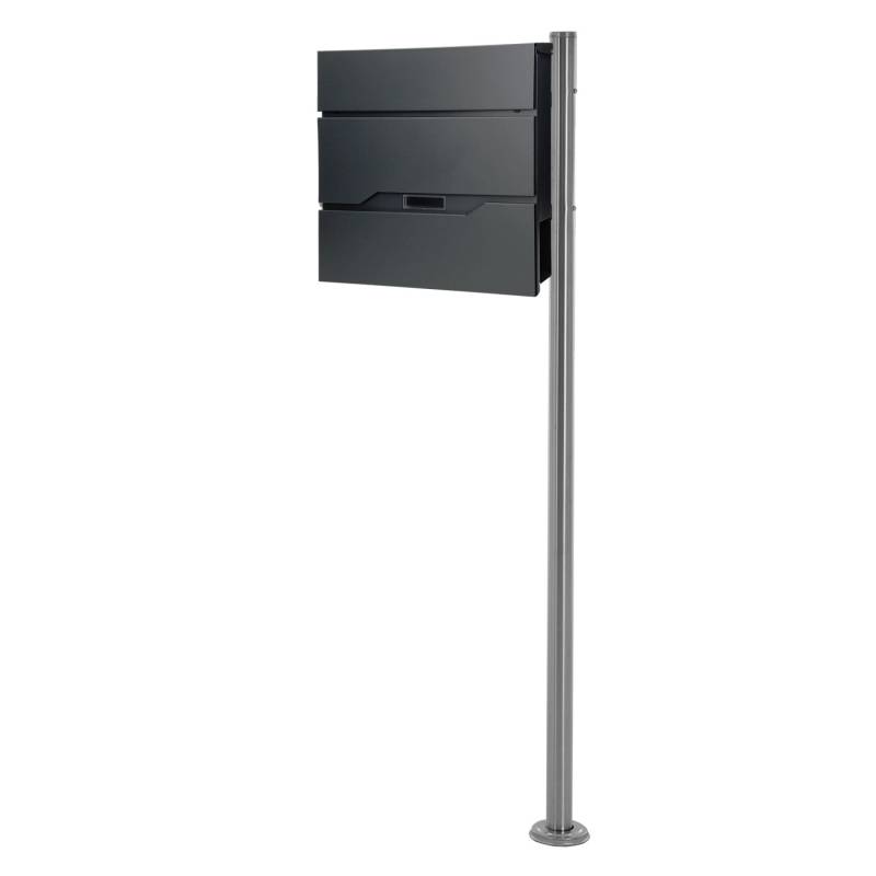 ML-Design Standbriefkasten mit Zeitungsfach mit Pfosten  Silber aus Edelstahl ML-Design Standbriefkasten mit Zeitungsfach mit Pfosten  Silber aus Edelstahl von ML-Design