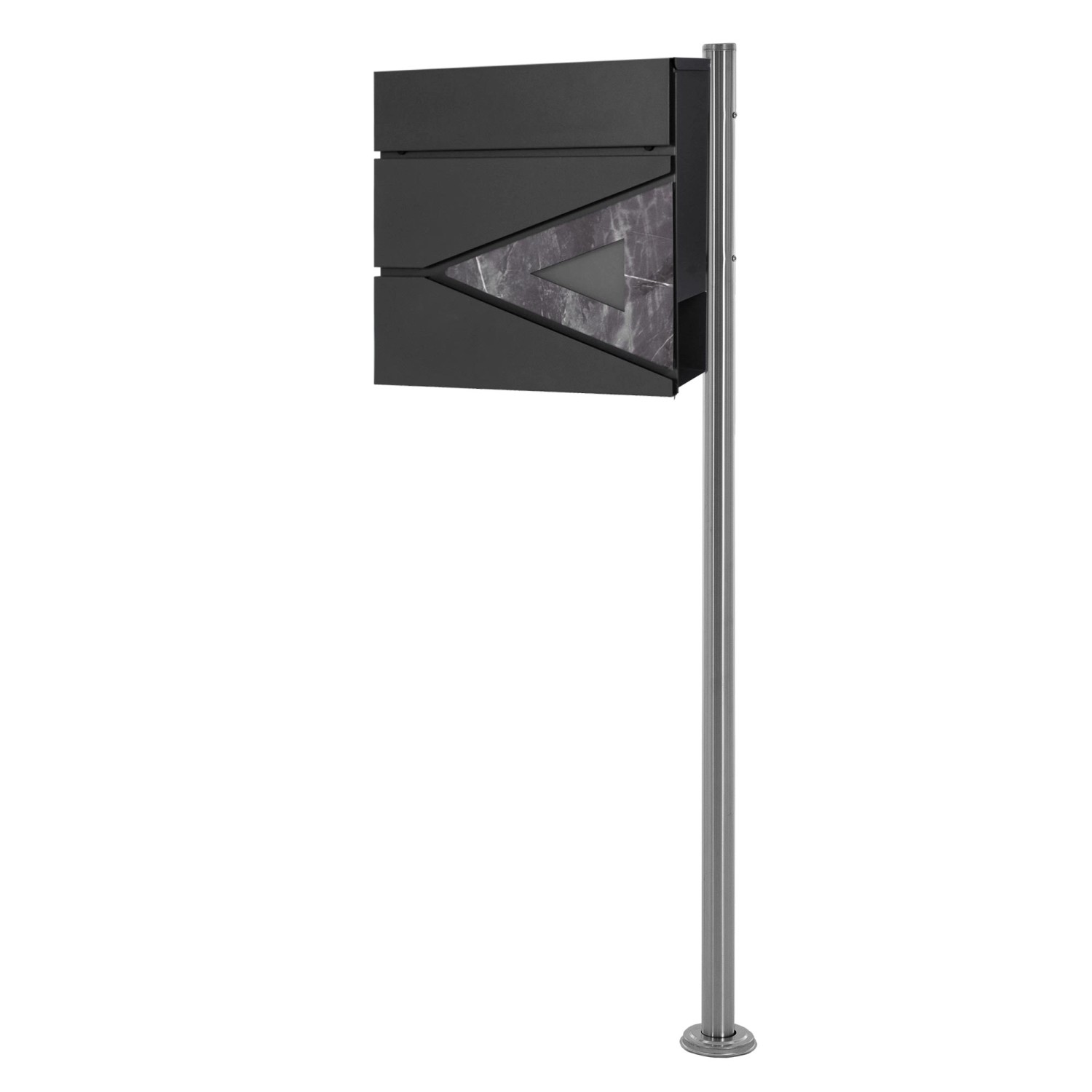 ML-Design Standbriefkasten mit Zeitungsfach und Pfosten Silber Edelstahl ML-Design Standbriefkasten mit Zeitungsfach und Pfosten Silber Edelstahl von ML-Design