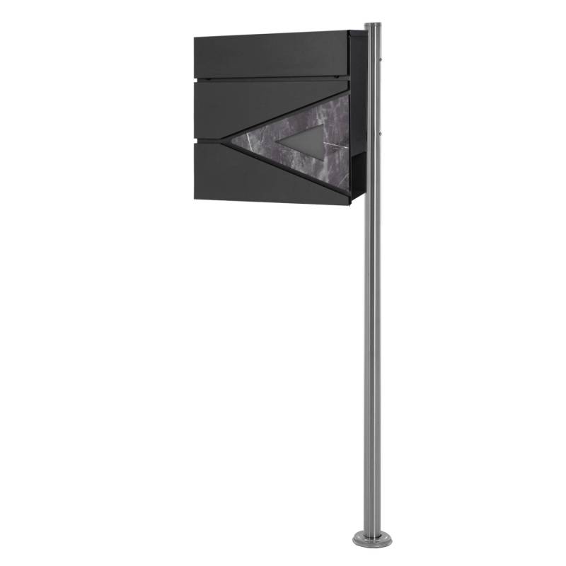 ML-Design Standbriefkasten mit Zeitungsfach und Pfosten Silber Edelstahl ML-Design Standbriefkasten mit Zeitungsfach und Pfosten Silber Edelstahl von ML-Design