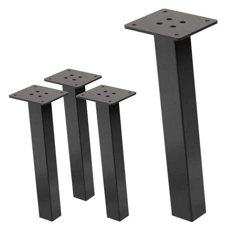 ML-Design Tischbeine 4Er Set I-96GRAD H30 cm Dunkelgrau Stahl 4x4cm von ML-Design