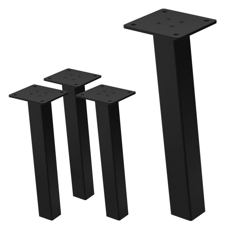 ML-Design Tischbeine 4Er Set I-96GRAD H30 cm Schwarz Stahl 4x4cm von ML-Design
