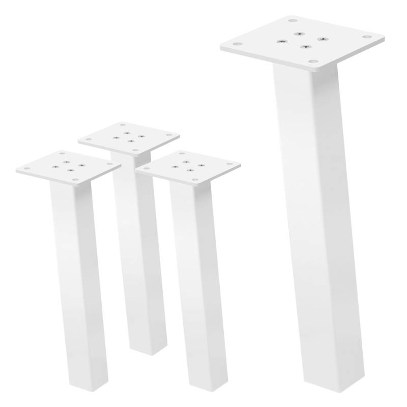ML-Design Tischbeine 4Er Set I-96GRAD H30 cm Weiß Stahl 4x4cm von ML-Design