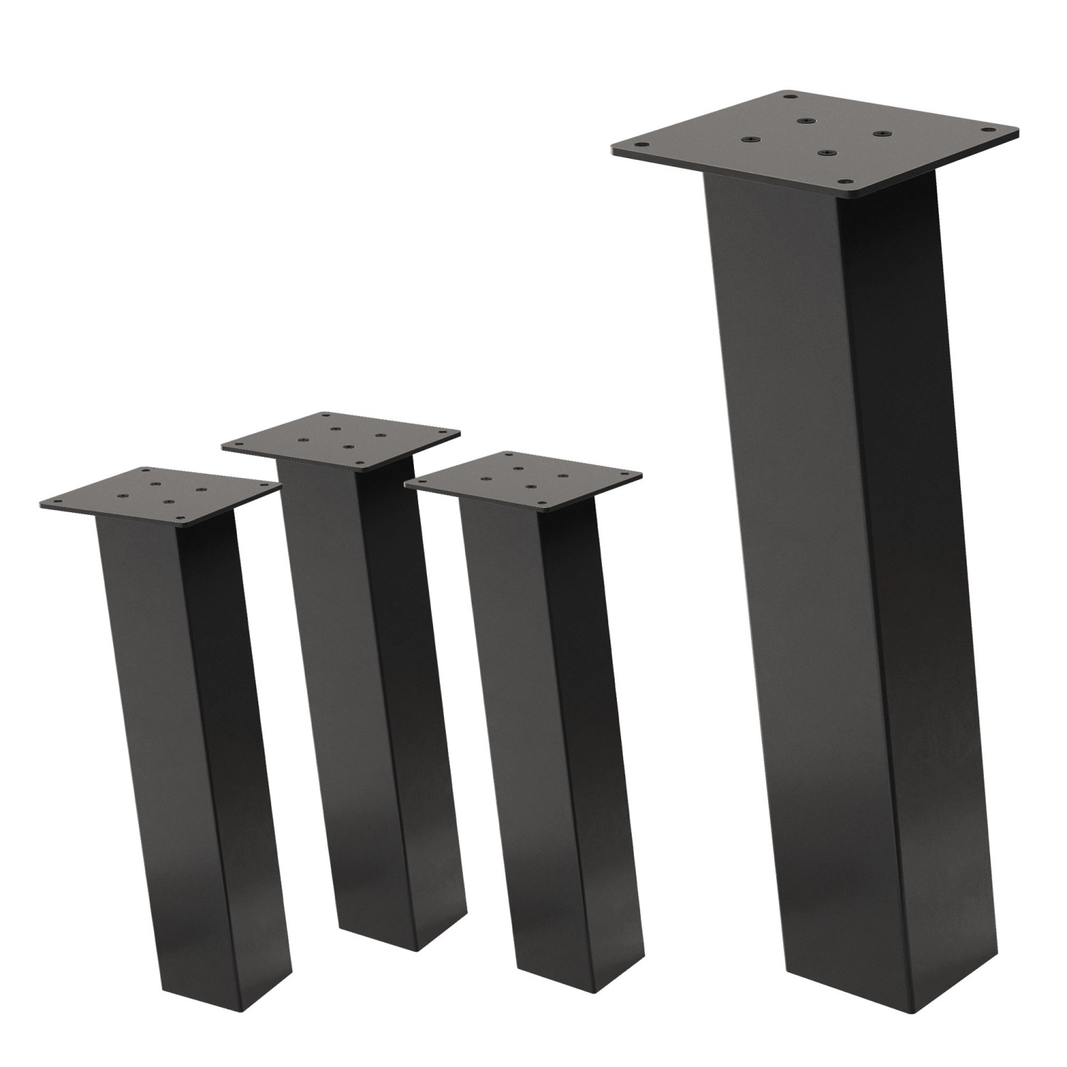 ML-Design Tischbeine 4Er Set I-96GRAD H42 cm Dunkelgrau Stahl 8x8cm von ML-Design