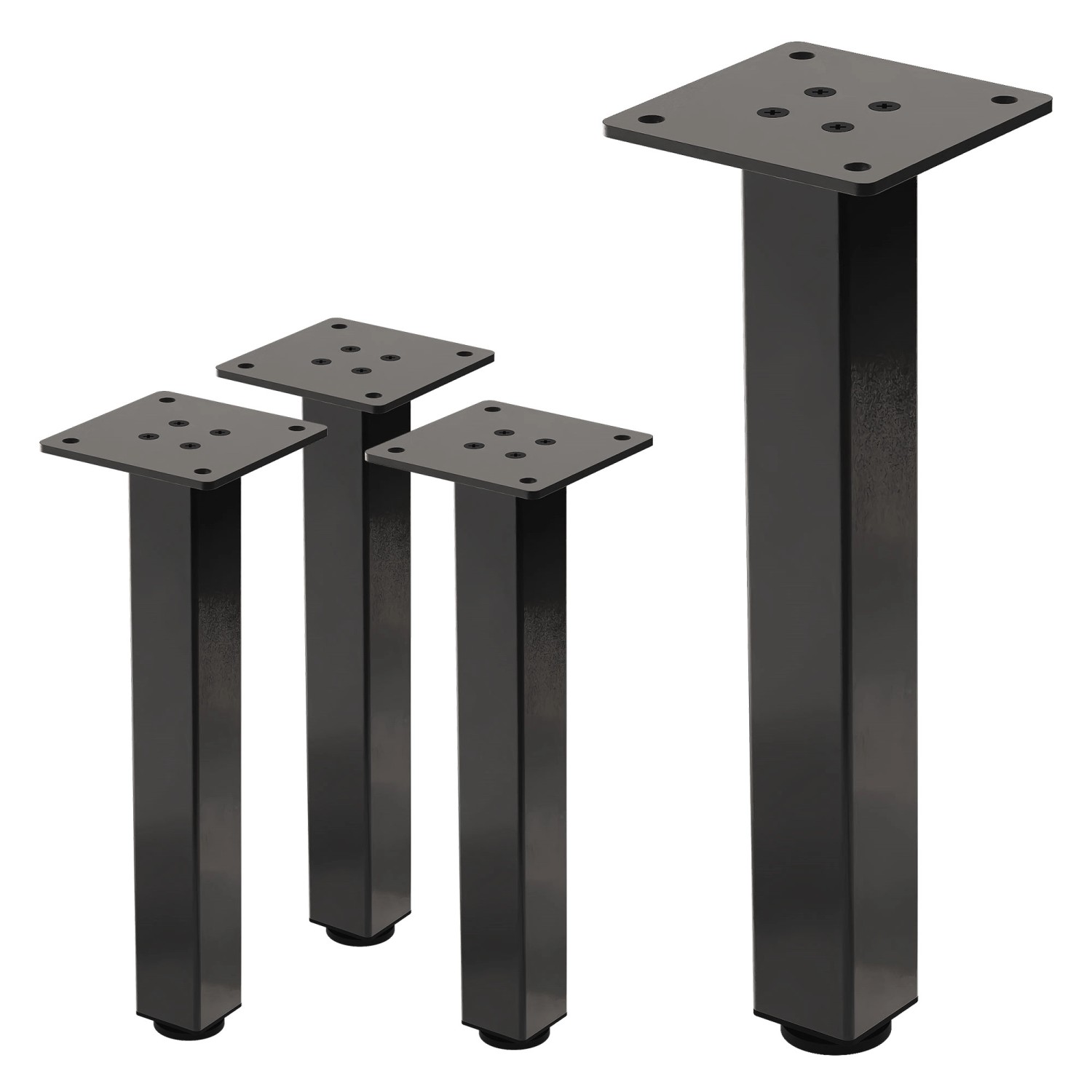 ML-Design Tischbeine 4Er Set I-Design H30 Dunkelgrau Stahl 4x4 cm von ML-Design