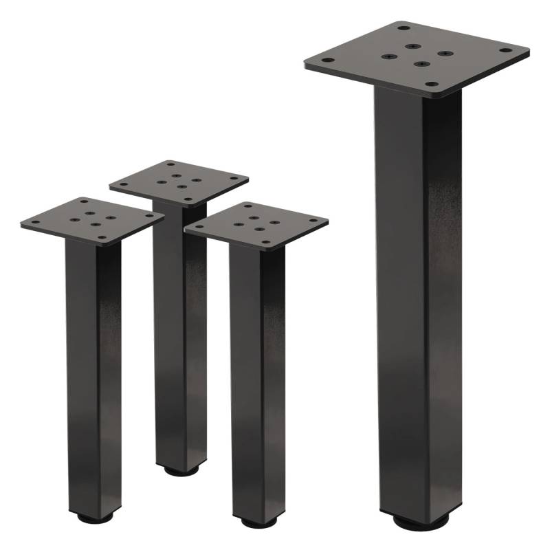 ML-Design Tischbeine 4Er Set I-Design H30 Dunkelgrau Stahl 4x4 cm von ML-Design