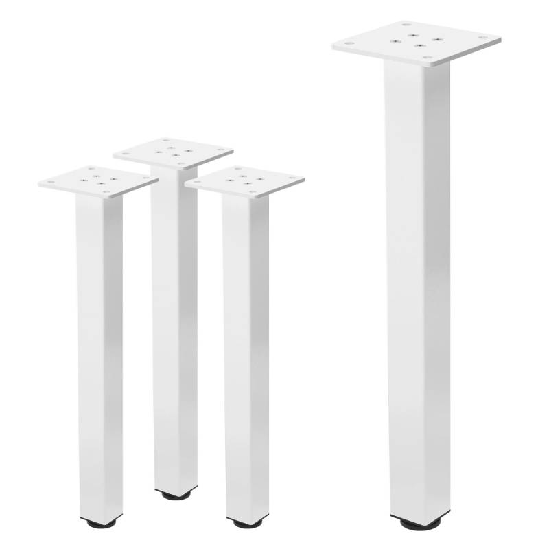ML-Design Tischbeine 4Er Set I-Design H42 cm Weiß Stahl 4x4 cm von ML-Design