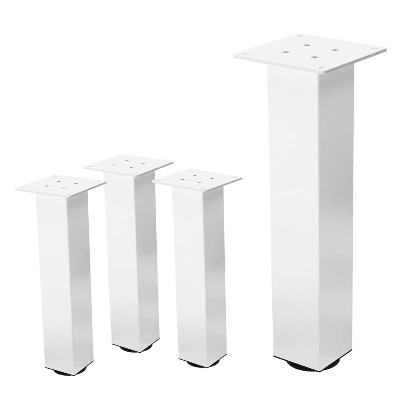 ML-Design Tischbeine 4Er Set I-Design H42 cm Weiß Stahl 8x8 cm von ML-Design