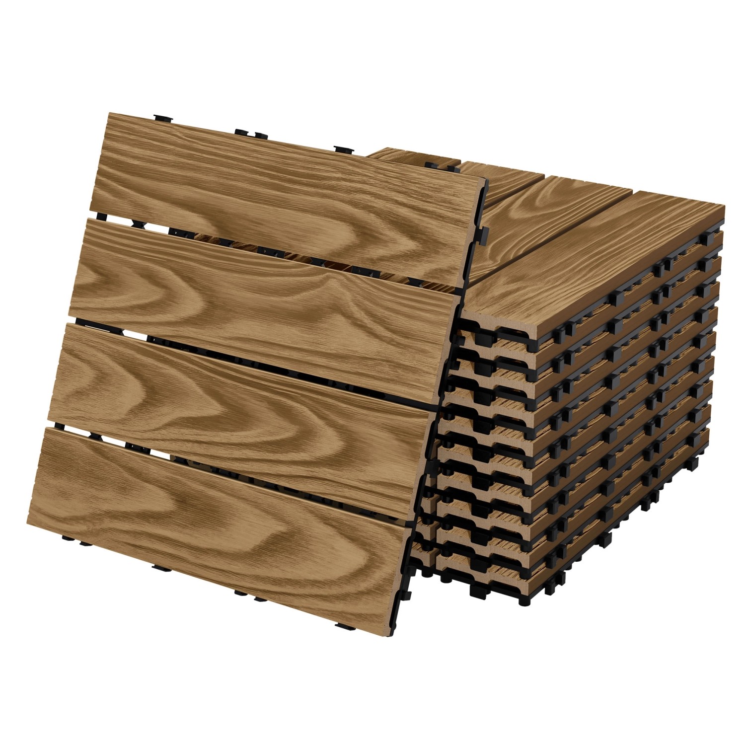 ML-Design WPC Terrassenfliesen 30x30 cm 11 Stück Teak in Holzoptik ML-Design WPC Terrassenfliesen 30x30 cm 11 Stück Teak in Holzoptik von ML-Design