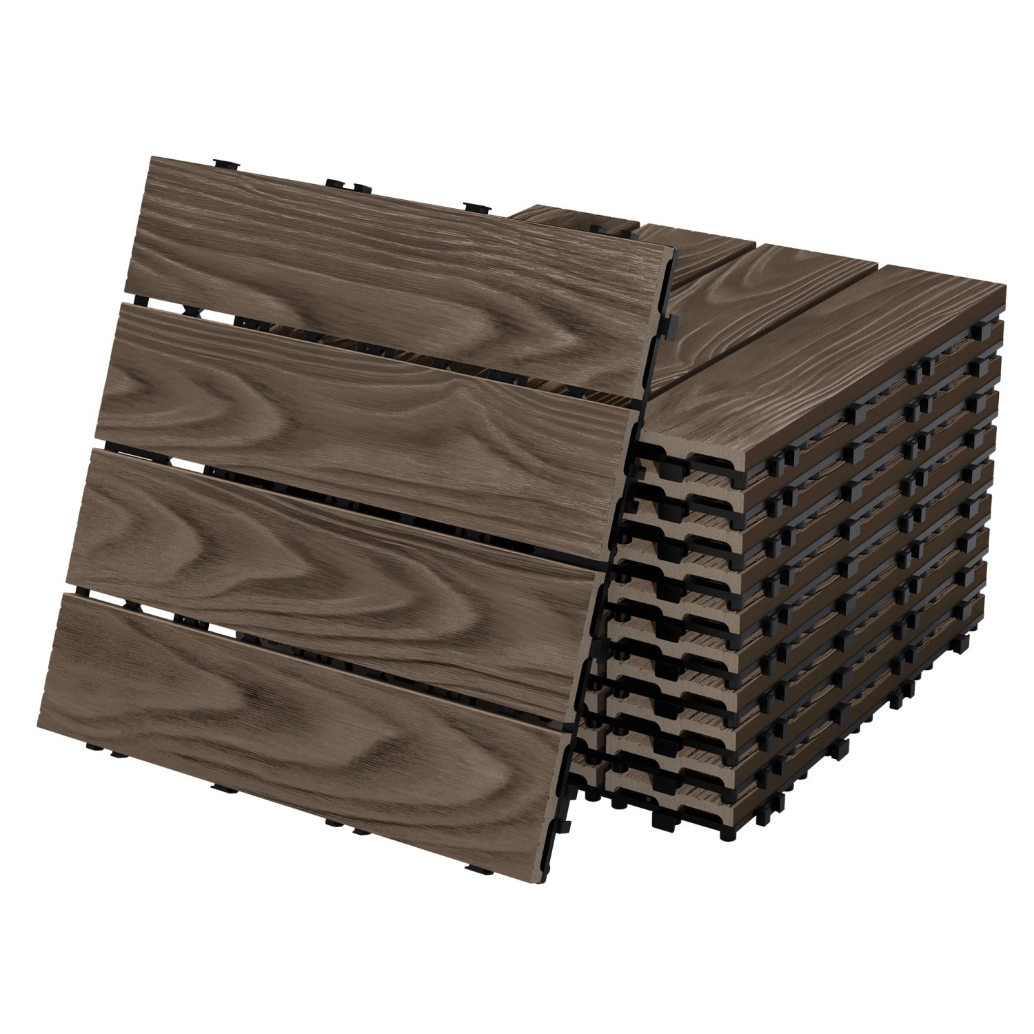 ML-Design WPC Terrassenfliesen 30x30 cm 33 Stück Dunkelbraun Holzoptik ML-Design WPC Terrassenfliesen 30x30 cm 33 Stück Dunkelbraun Holzoptik von ML-Design