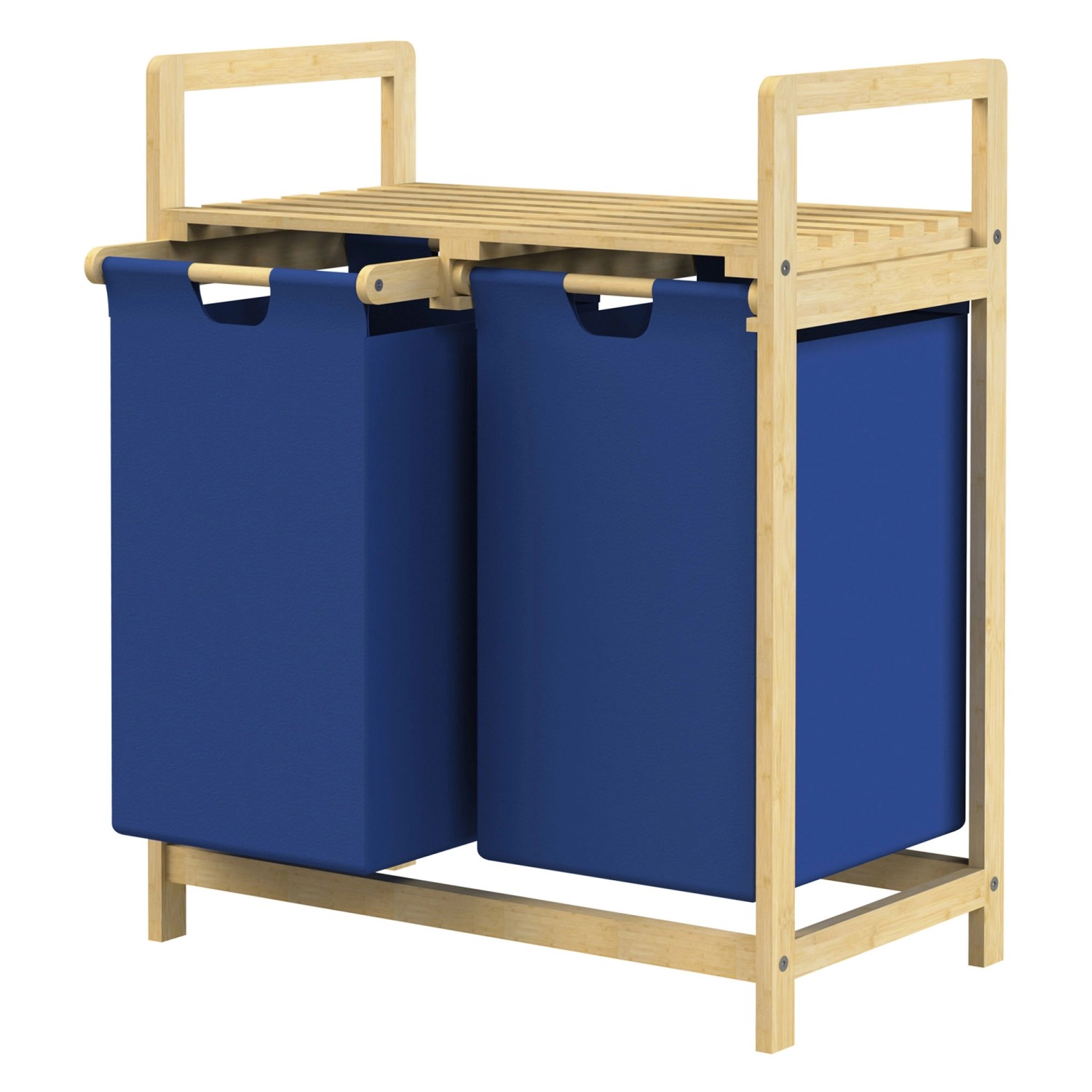 ML-Design Wäschekorb aus Bambus Dunkelblau Wäschebox 2 Fächern 60 L Wäschetruhe ML-Design Wäschekorb aus Bambus Dunkelblau Wäschebox 2 Fächern 60 L Wäschetruhe von ML-Design