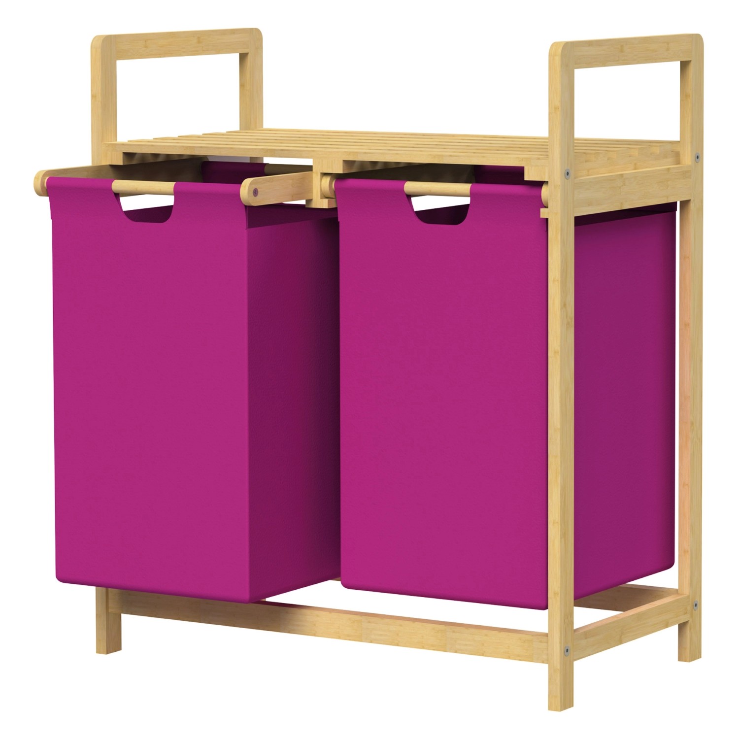 ML-Design Wäschekorb aus Bambus Magenta Wäschebox mit 2 Fächern 60 L Wäschetruhe ML-Design Wäschekorb aus Bambus Magenta Wäschebox mit 2 Fächern 60 L Wäschetruhe von ML-Design