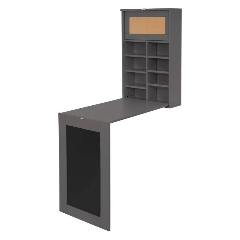 ML-Design Wandtisch Klappbar Schreibtisch Grau mit Tafel 8 Fächern und Pinnwand ML-Design Wandtisch Klappbar Schreibtisch Grau mit Tafel 8 Fächern und Pinnwand von ML-Design