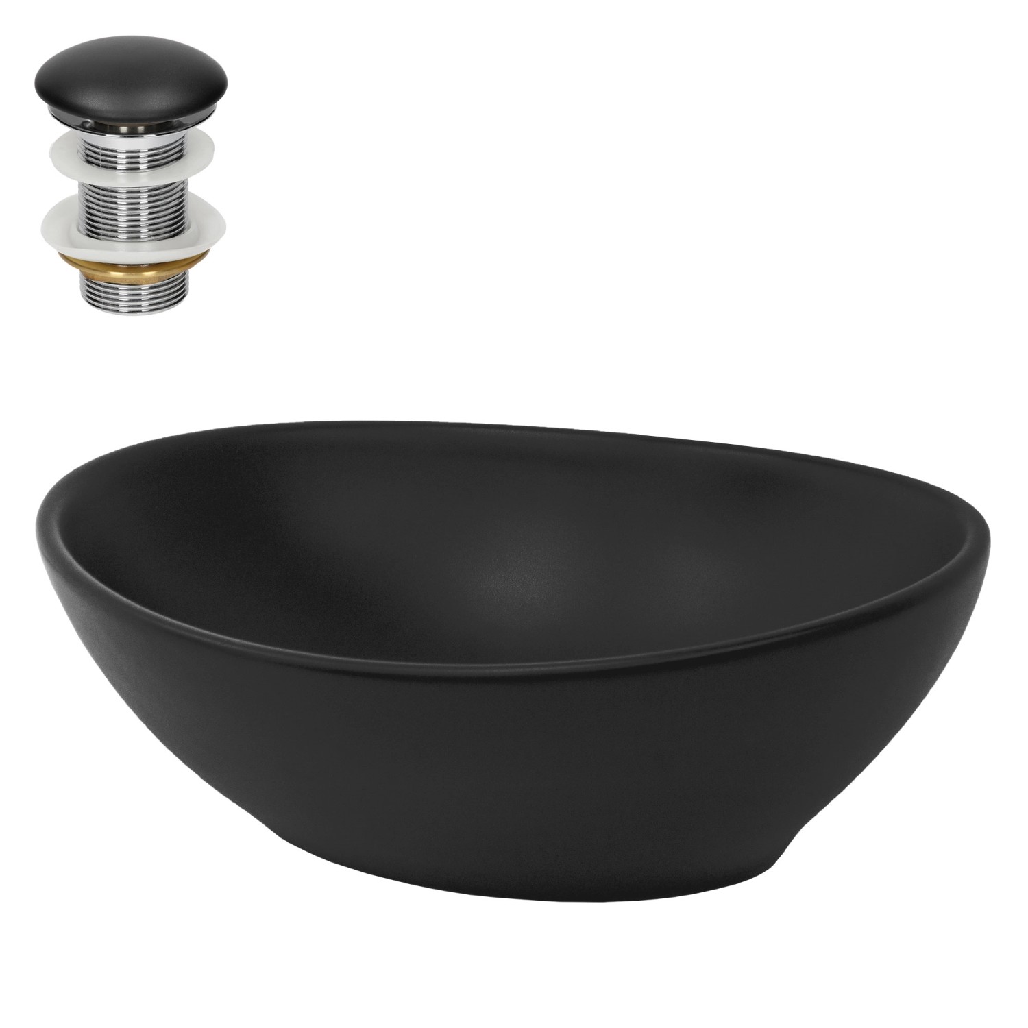 ML-Design Waschbecken Keramik Schwarz Matt 41x33,5x14,5cm mit Ablaufgarnitur ML-Design Waschbecken Keramik Schwarz Matt 41x33,5x14,5cm mit Ablaufgarnitur von ML-Design