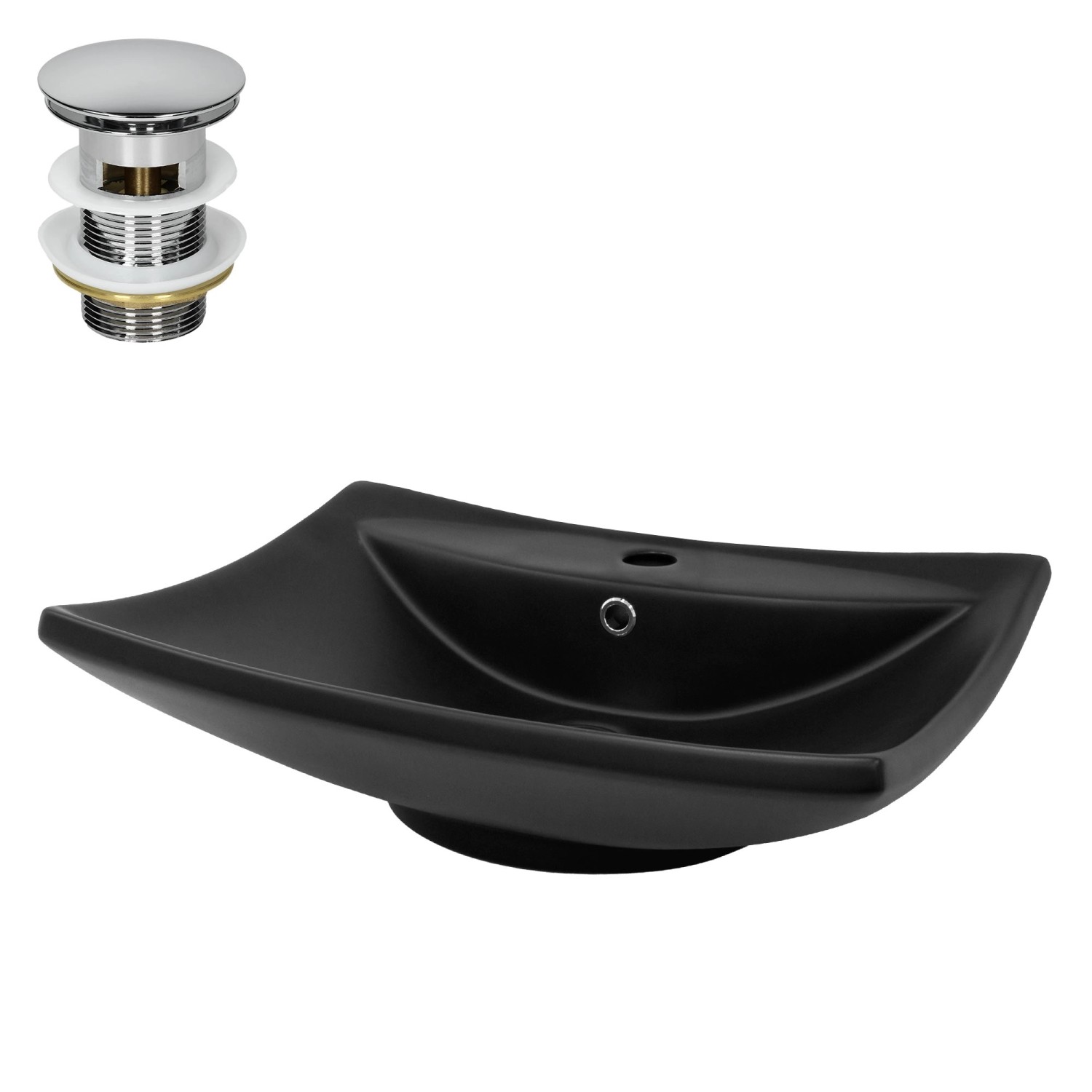 ML-Design Waschbecken Keramik Schwarz Matt 61x45,5x18,5 cm inkl Ablaufgarnitur ML-Design Waschbecken Keramik Schwarz Matt 61x45,5x18,5 cm inkl Ablaufgarnitur von ML-Design