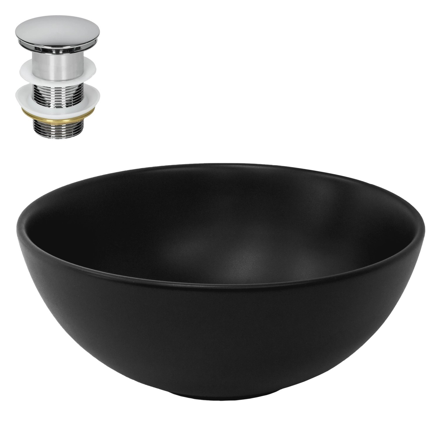 ML-Design Waschbecken Keramik in Schwarz Matt 32x13,5cm Rund inkl Ablaufgarnitur ML-Design Waschbecken Keramik in Schwarz Matt 32x13,5cm Rund inkl Ablaufgarnitur von ML-Design