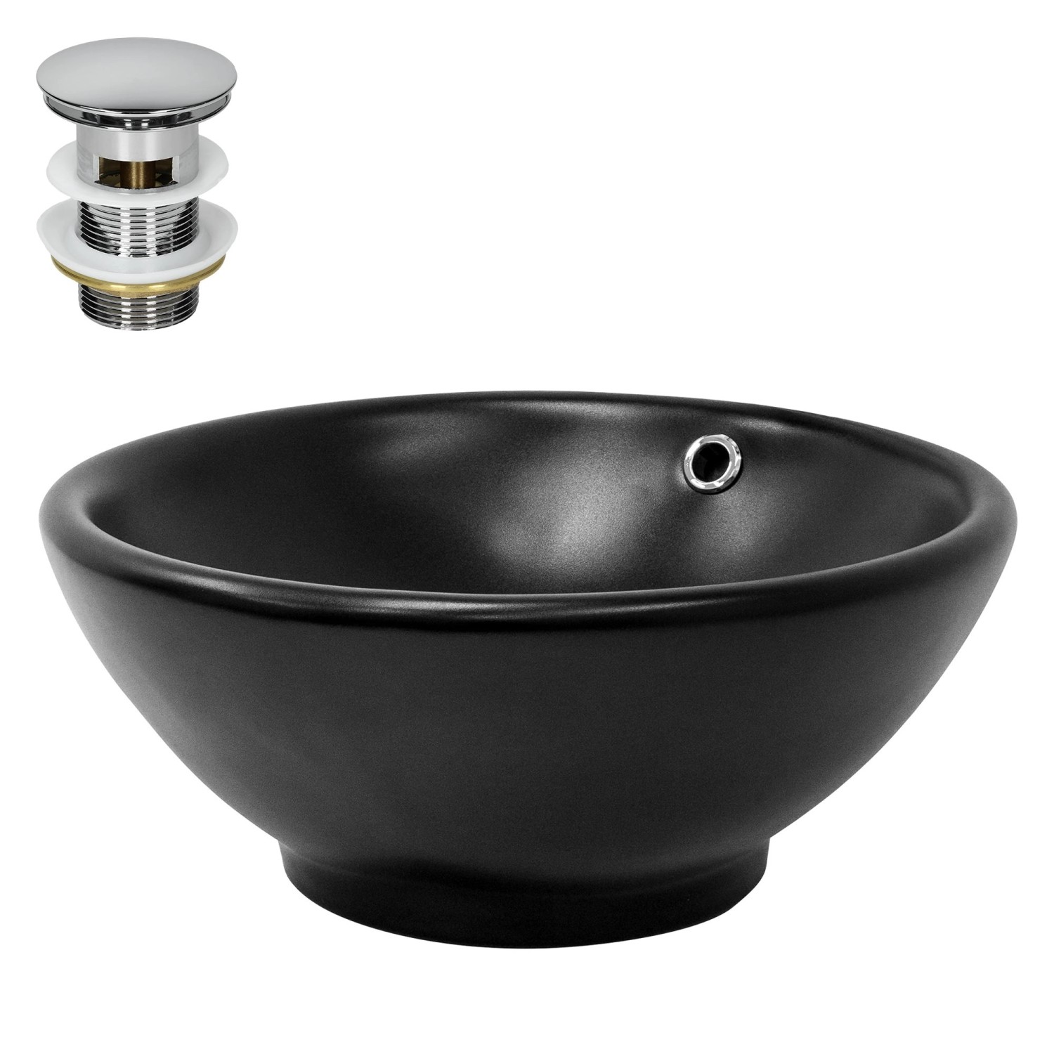 ML-Design Waschbecken aus Keramik in Schwarz Matt 420x170 mm mit Ablaufgarnitur ML-Design Waschbecken aus Keramik in Schwarz Matt 420x170 mm mit Ablaufgarnitur von ML-Design