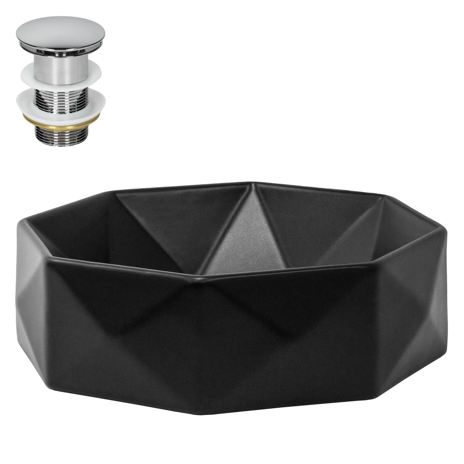 ML-Design Waschbecken aus Keramik in Schwarz Matt 42x13,5 cm mit Ablaufgarnitur ML-Design Waschbecken aus Keramik in Schwarz Matt 42x13,5 cm mit Ablaufgarnitur von ML-Design