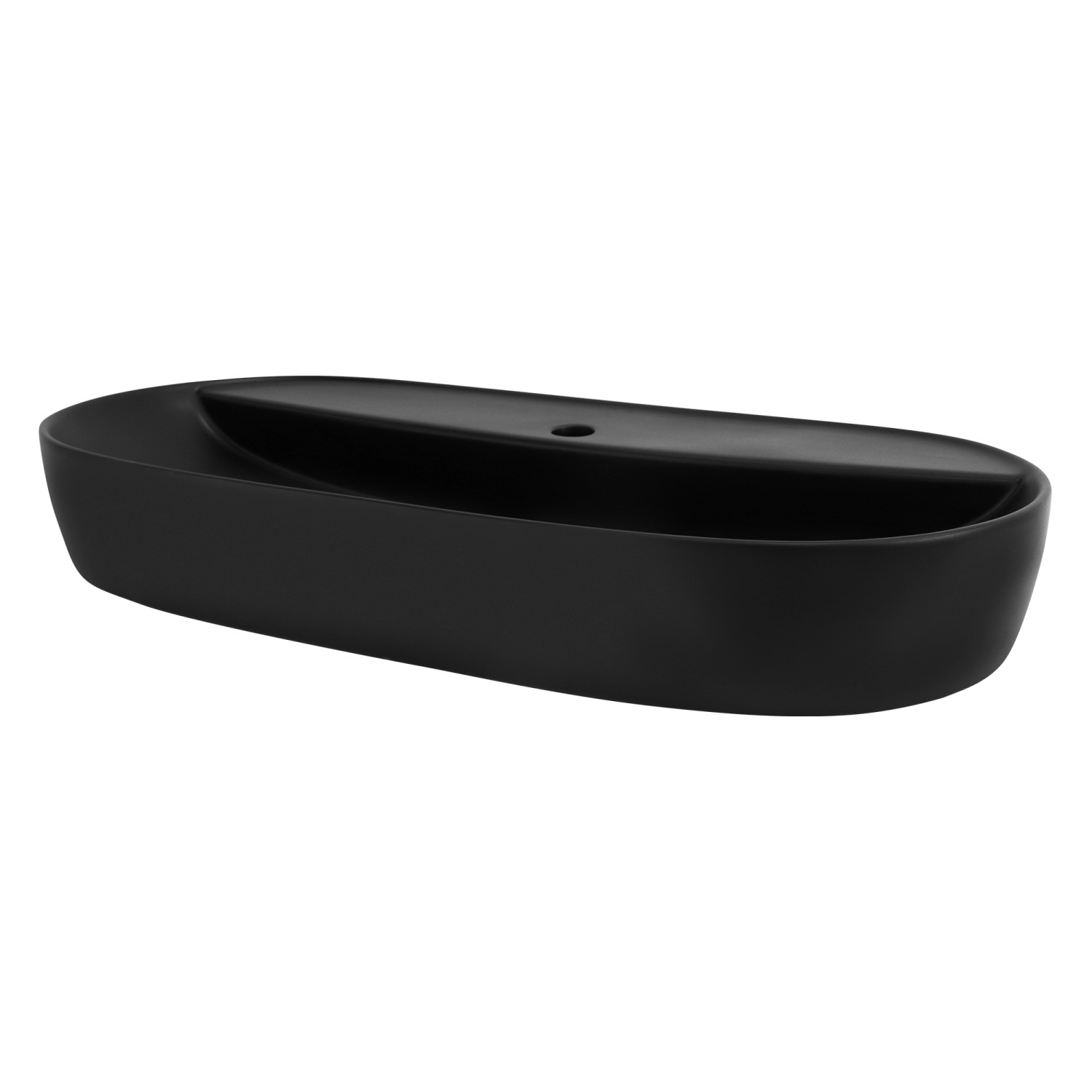 ML-Design Waschbecken aus Keramik in Schwarz Matt 80 x 40 x 12 cm Oval Moderne von ML-Design