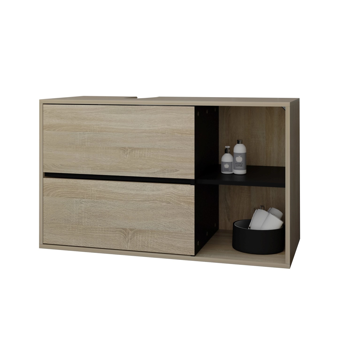 ML-Design Waschbeckenunterschrank Hängend Braun-Schwarz 100x60x45,5 cm ML-Design Waschbeckenunterschrank Hängend Braun-Schwarz 100x60x45,5 cm von ML-Design