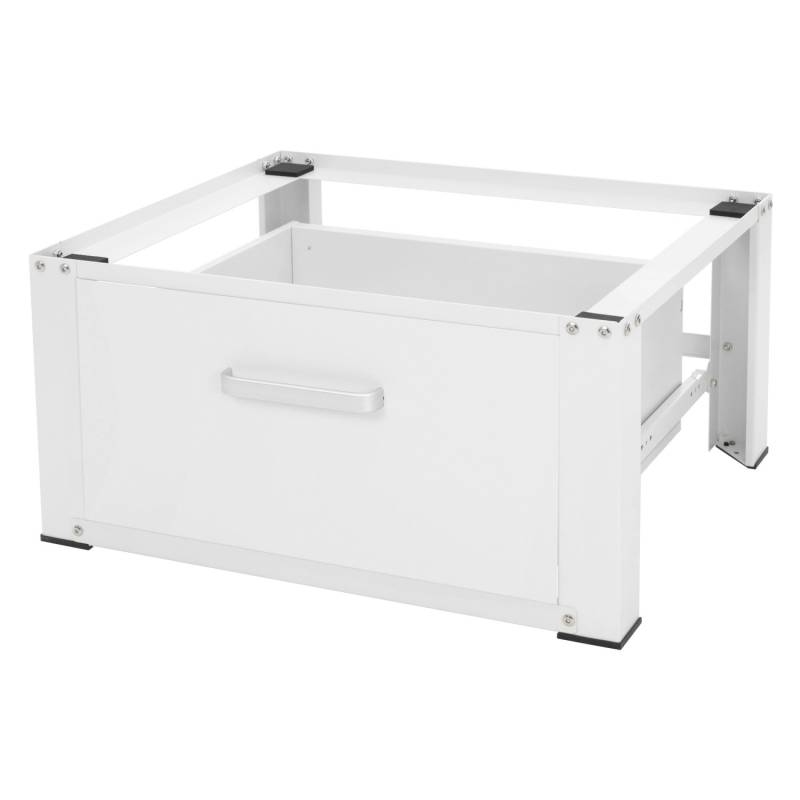 ML-Design Waschmaschinen Untergestell mit Schublade 63x54cm Stahl Weiß bis 150kg von ML-Design