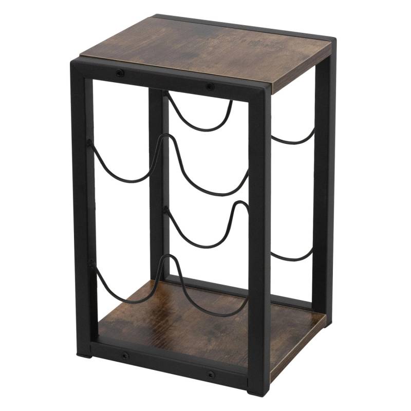 ML-Design Weinregal für 4 Flaschen 24x21x37,5 cm Freistehendes aus Holz Metall von ML-Design