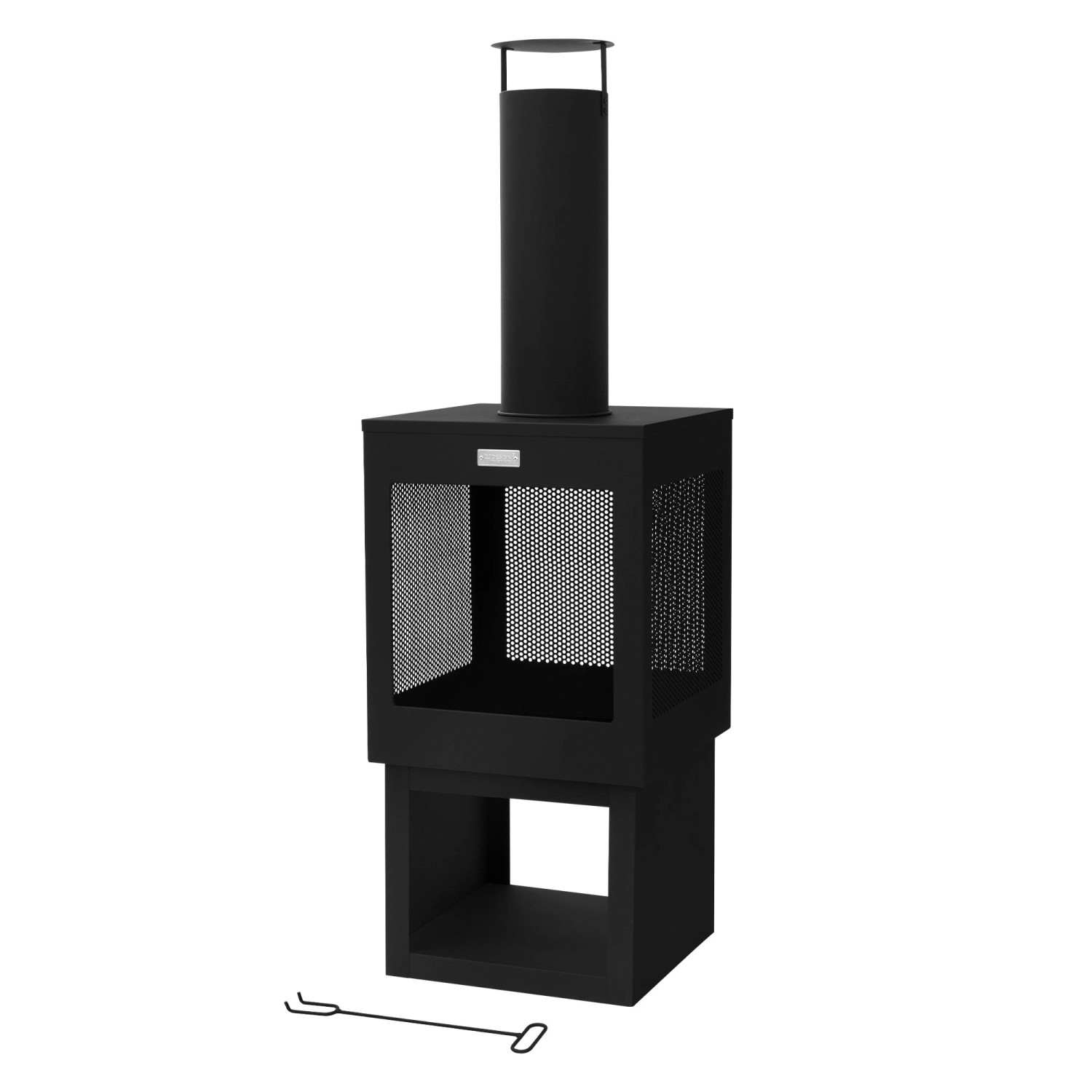Ml-Design Gartenkamin mit Schornstein 128x40 cm Schwarz Stahl Outdoor Ml-Design Gartenkamin mit Schornstein 128x40 cm Schwarz Stahl Outdoor von ML-Design