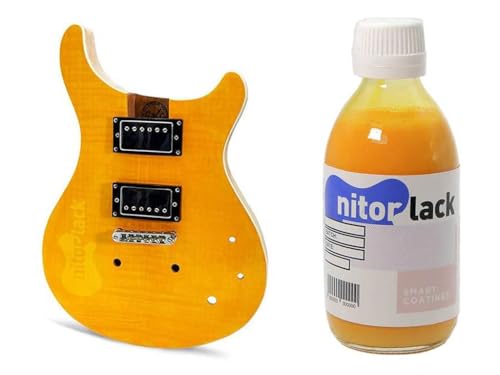 Gitarren Beize/Woodstain Santana Yellow auf Wasserbasis 250 ml Flasche von ML-Factory