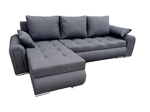 ML Furniture Ltd Ecksofa mit Schlaffunktion, Relax Sofa 245 cm x 150 cm Couch, Sofa, Schlafcouch, Schlafsofa Farbe: Grau von ML Furniture Ltd