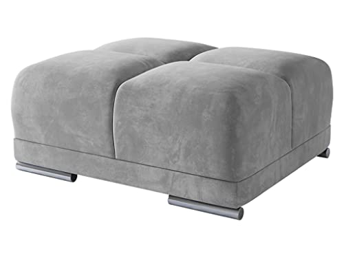 ML Furniture Ltd Polsterhocker, Mini Pouf B:91 cm x H:42 cm L:98 cm, Fußhocker, Sitzhocker, Sitzpouf, Puff Hocker Farbe: Hellgrau von ML Furniture Ltd