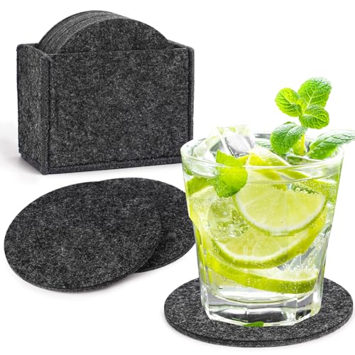 15 Stück Untersetzer Gläser, Filzuntersetzer Rund aus Hochwertigem 4mm Filzmaterial, rutschfeste, Hitzebeständige und Abwaschbare Glasuntersetzer, für Getränke, Zuhause Restaurant Büro und Bar von MLACXLT