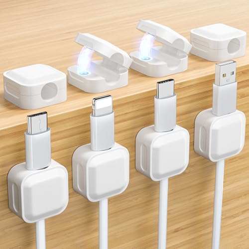 8 Stück Kabelhalter Selbstklebend, Kabel Organizer mit Hochviskosem Acrylkleber, Kabelmanagement Fällt Nicht Leicht ab, Schreibtisch Organizer für Schreibtisch Netzkabel, Selbstklebende Kabelhalter von MLACXLT