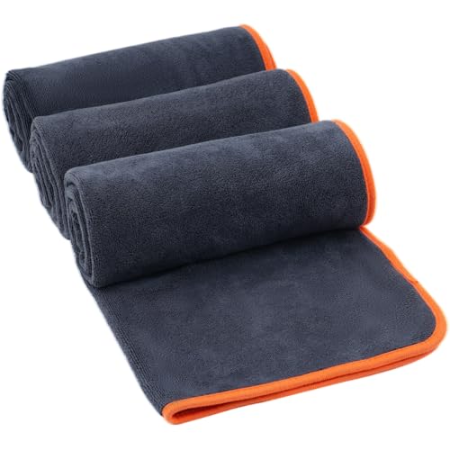 MLACXLT 3 Stück Fitness Handtuch Set 40x80cm, Sporthandtuch aus 400 G/M² Mikrofaser, Superweich und Saugfähig Gym Handtuch, Mikrofaser Handtuch Haare, Reisehandtuch Für Fitnessstudio Und Outdoor von MLACXLT