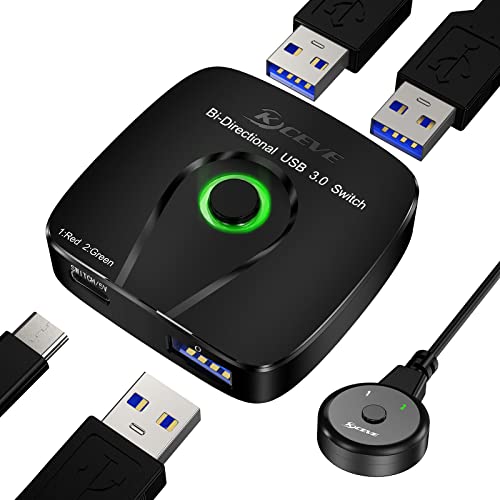 Bidirektionaler USB 3.0 Switch,MLEEDA USB Umschalter 2 in 1 Out/1 in 2 Out für 2 PC Teilen Drucker Maus Klaviatur Webcam IPhone.mit Desktop Controller und 2 USB3.0-Kabel Bidirektionaler USB 3.0 Switch,MLEEDA USB Umschalter 2 in 1 Out/1 in 2 Out für 2 PC Teilen Drucker Maus Klaviatur Webcam IPhone.mit Desktop Controller und 2 USB3.0-Kabel von MLEEDA